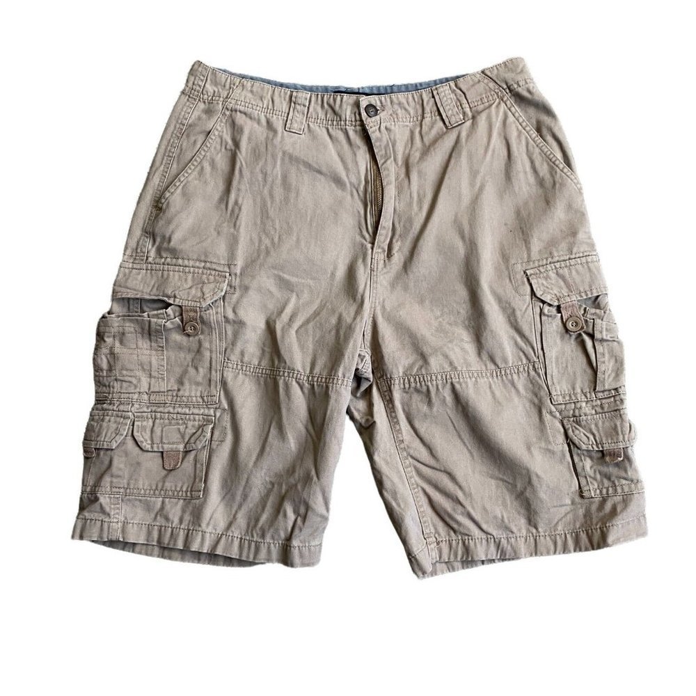 Raw Diamond Cargo Shorts Mens 34W Beige Khakis Tan Outdoor Hiking Cotton Casual